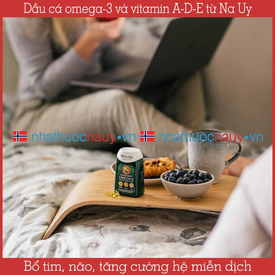 Dầu cá omega-3 và vitamin A-D-E | Möller’s Konsentrert Omega-3