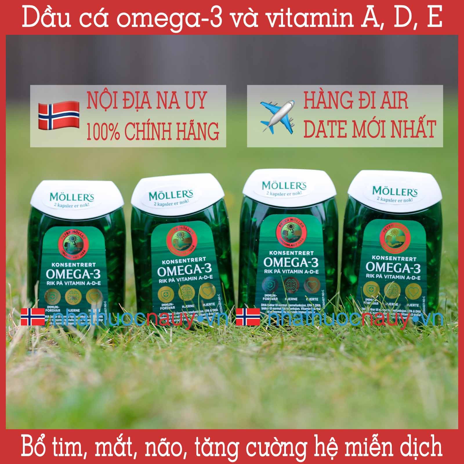 Dầu cá omega-3 và vitamin A-D-E | Möller’s Konsentrert Omega-3