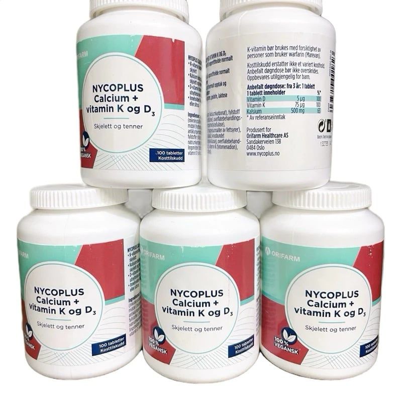 Viên uống canxi kết hợp vitamin K và D3 | Nycoplus Calcium+ Vitamin K, D3