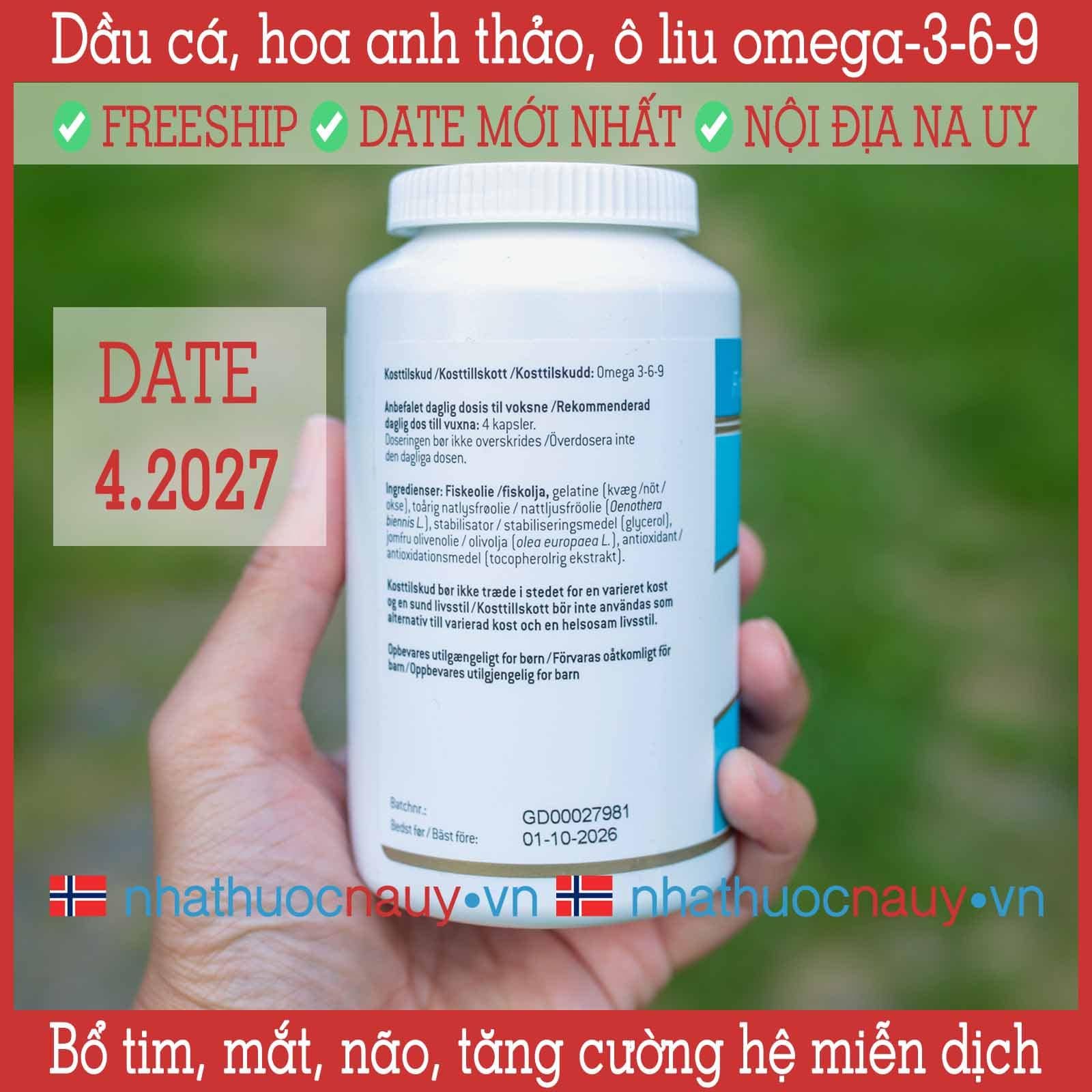 Dầu cá, hoa anh thảo Omega 3-6-9 | Fitness Pharma