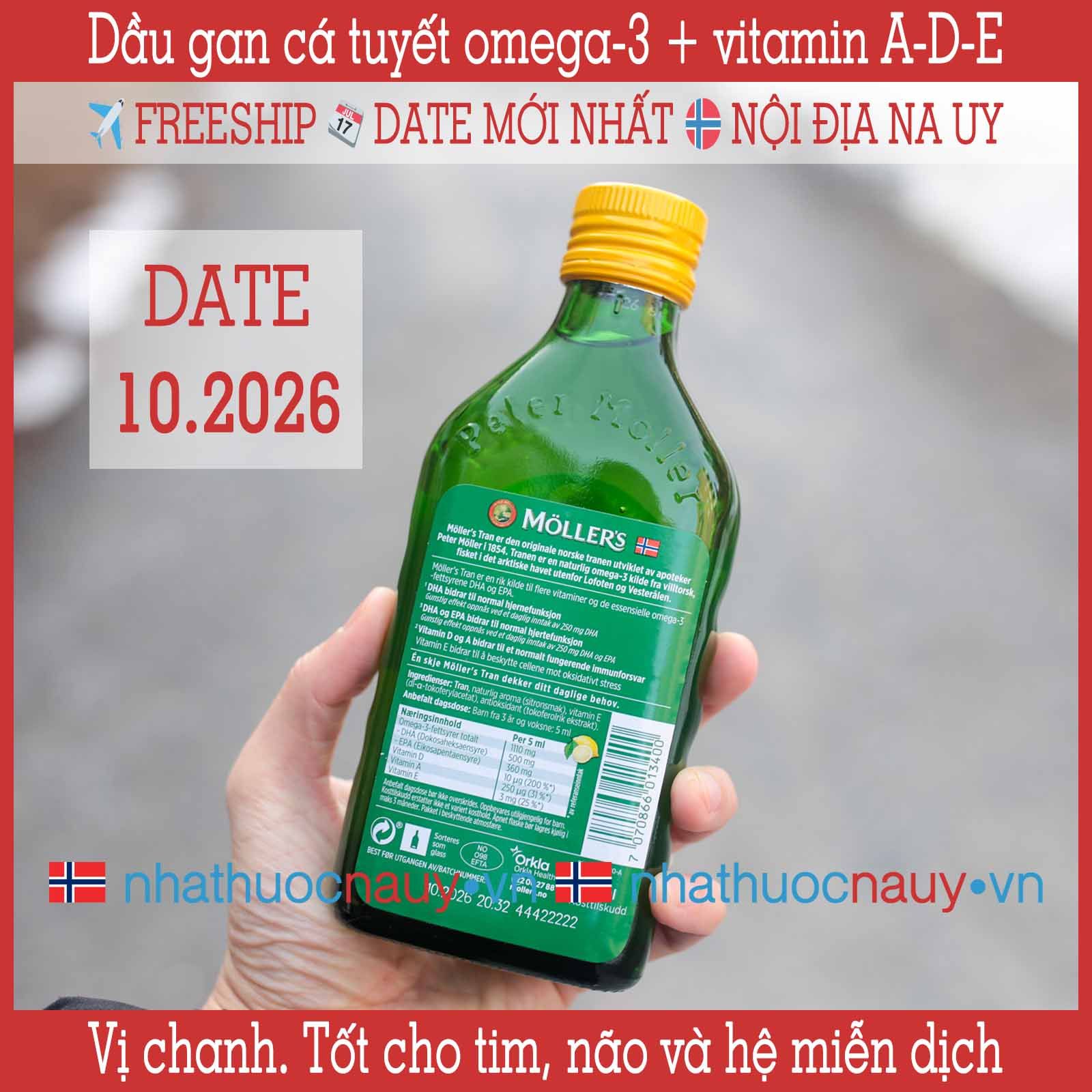 Dầu gan cá tuyết vị chanh | Möller’s Tran sitron