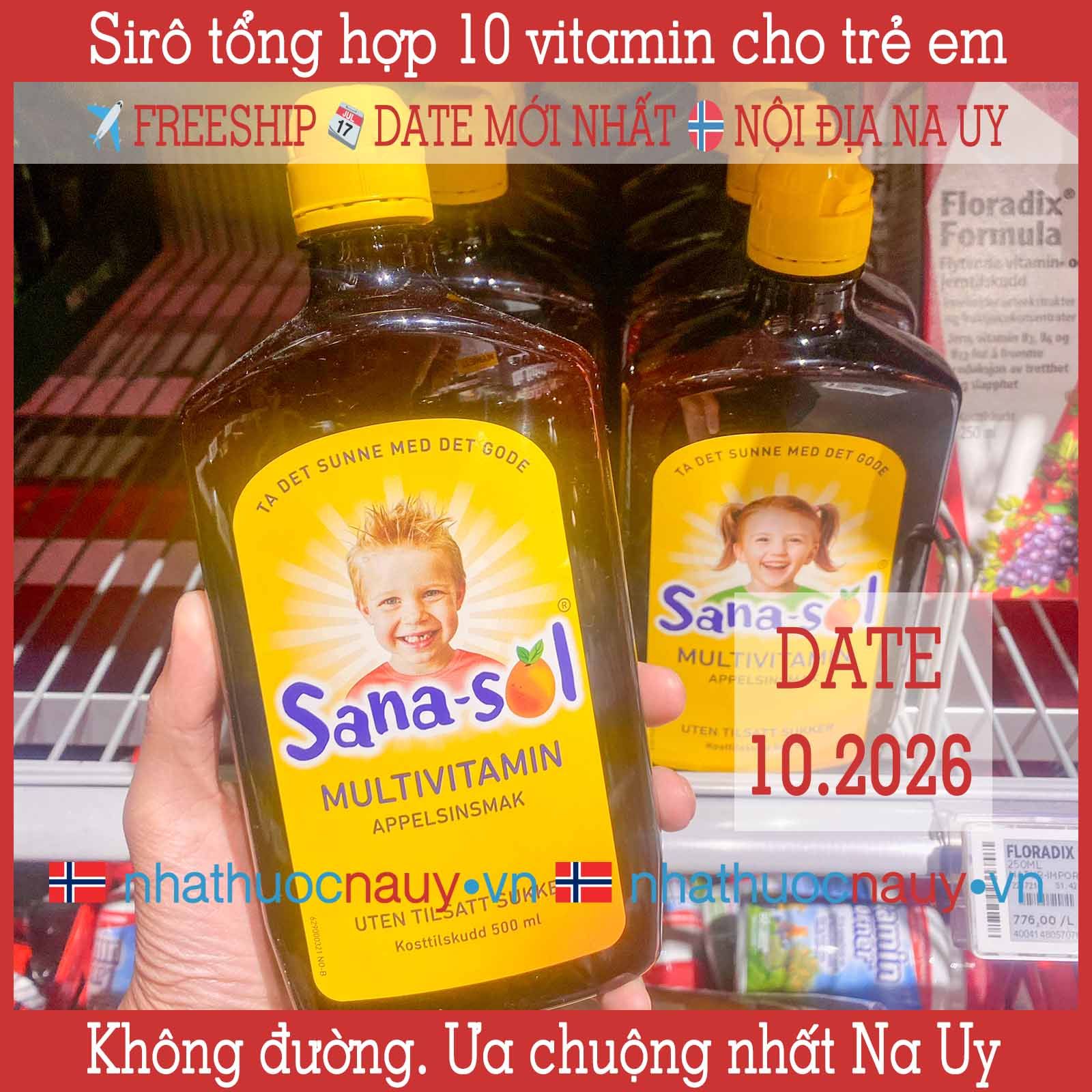 Sirô tổng hợp 10 vitamin cho trẻ em | Sana-sol