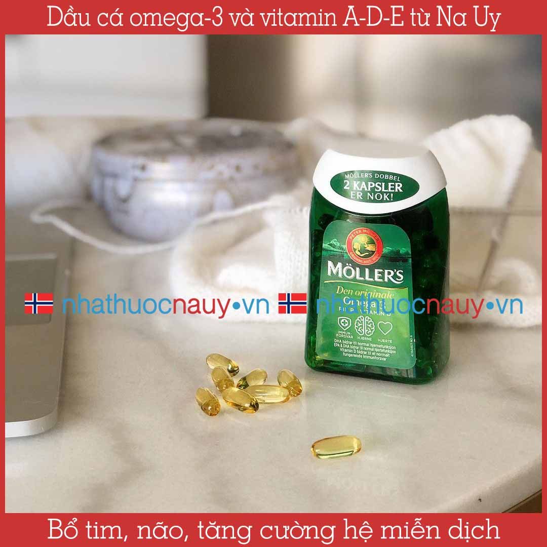 Dầu cá omega-3 và vitamin A-D-E | Möller’s Konsentrert Omega-3