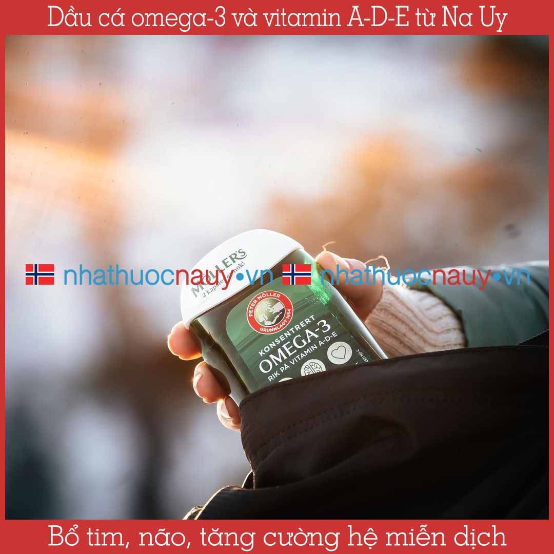 Dầu cá omega-3 và vitamin A-D-E | Möller’s Konsentrert Omega-3