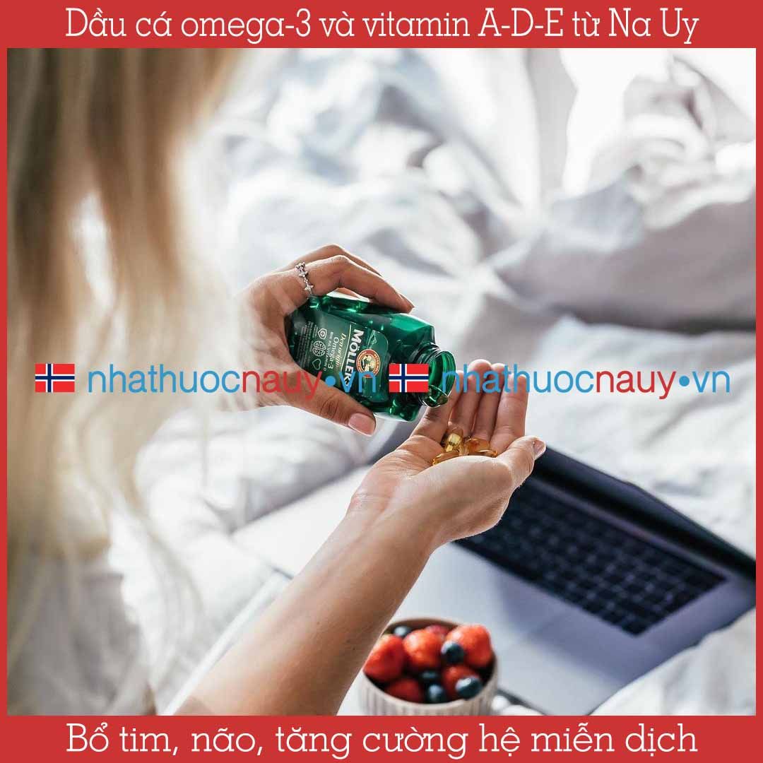 Dầu cá omega-3 và vitamin A-D-E | Möller’s Konsentrert Omega-3