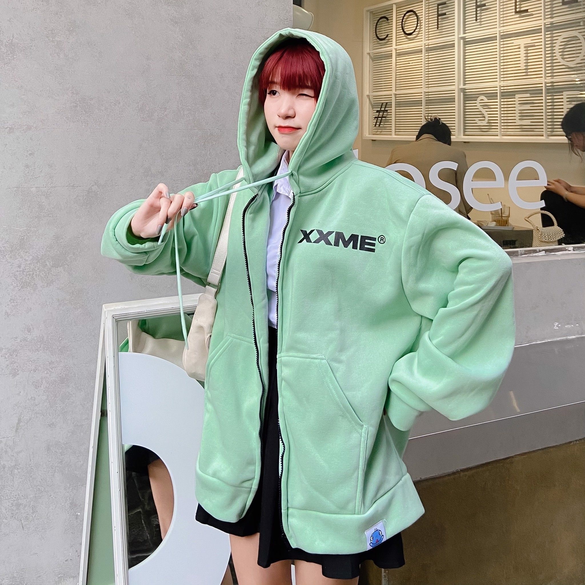 Icon Hoodie Zip up- Mint