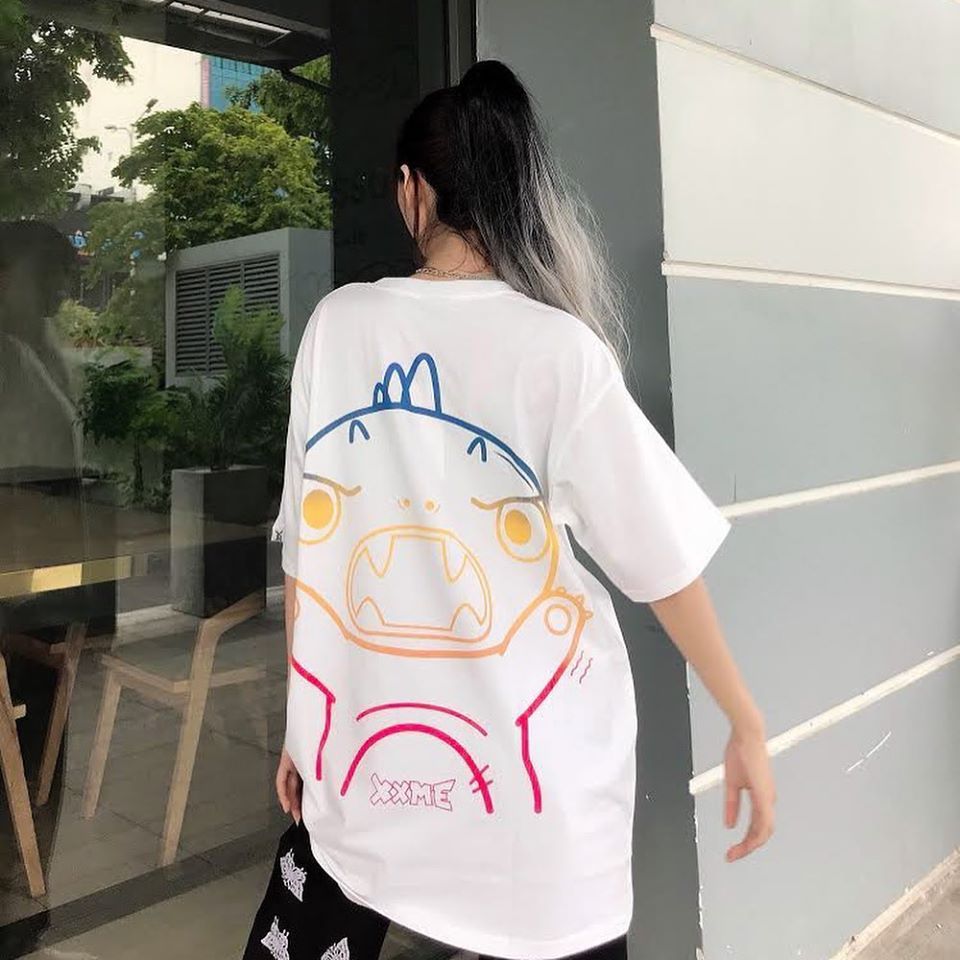 Áo Thun Rainbow Angry RAWR Tshirt - WHITE