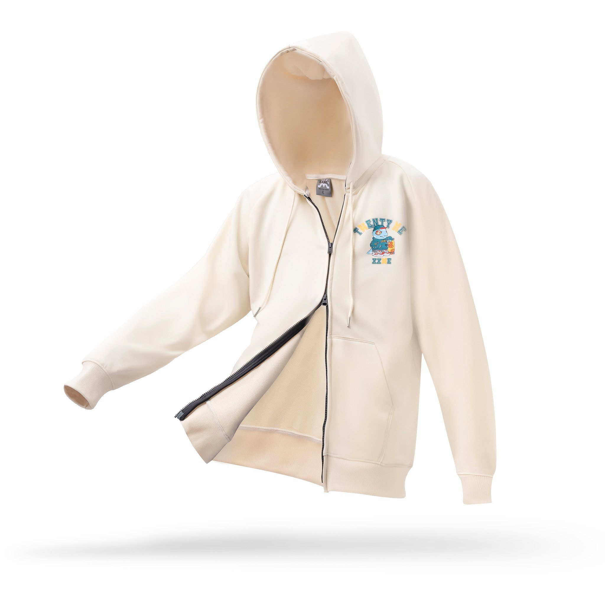Áo Hoodie Academy Zip Up - Beige