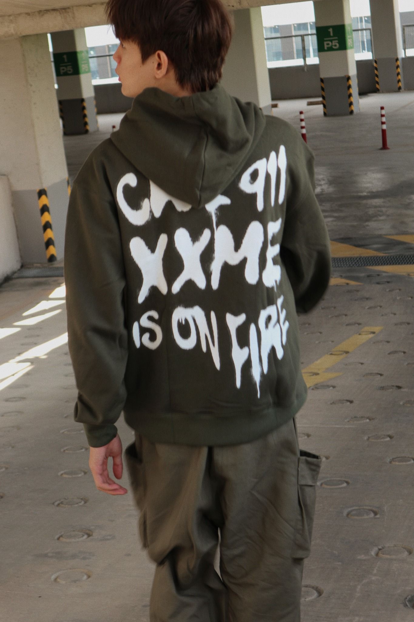 Áo Hoodie XXME On Fire - Olive