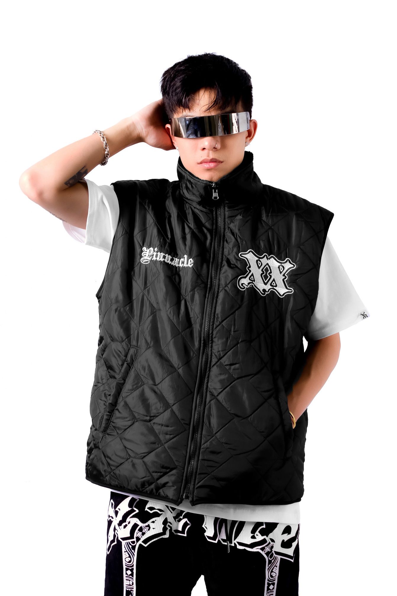 Áo Gi-Lê Reversible Puffer Gilet - Black