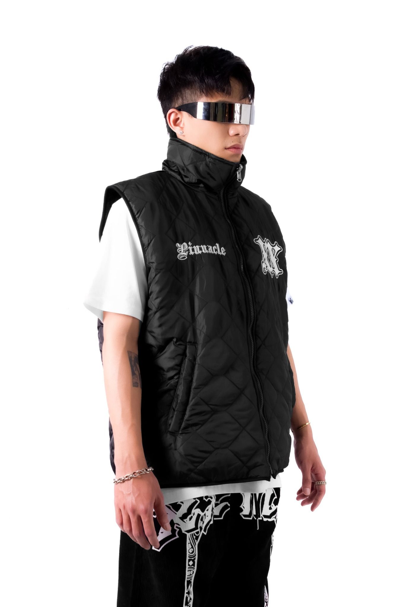 Áo Gi-Lê Reversible Puffer Gilet - Black