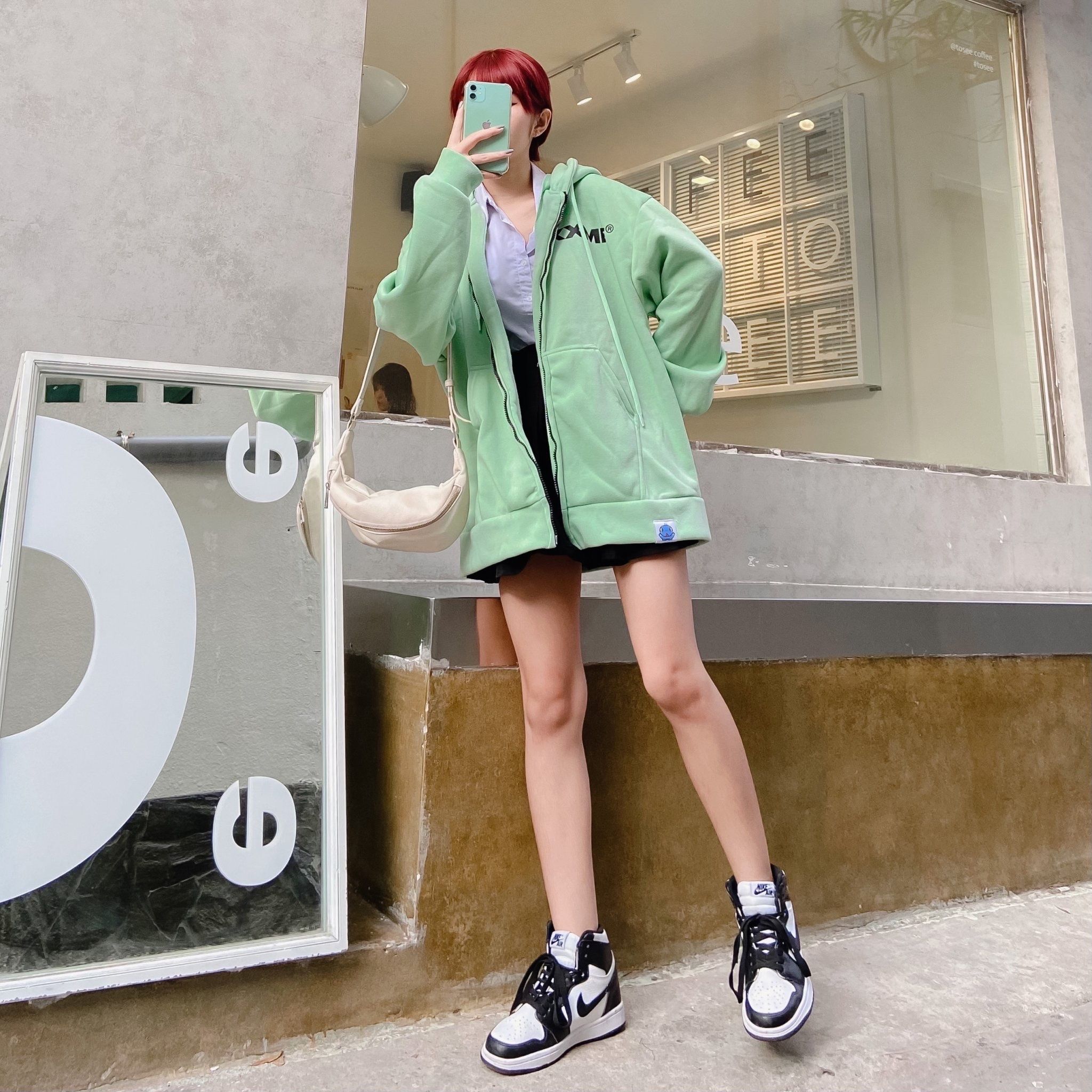 Icon Hoodie Zip up- Mint