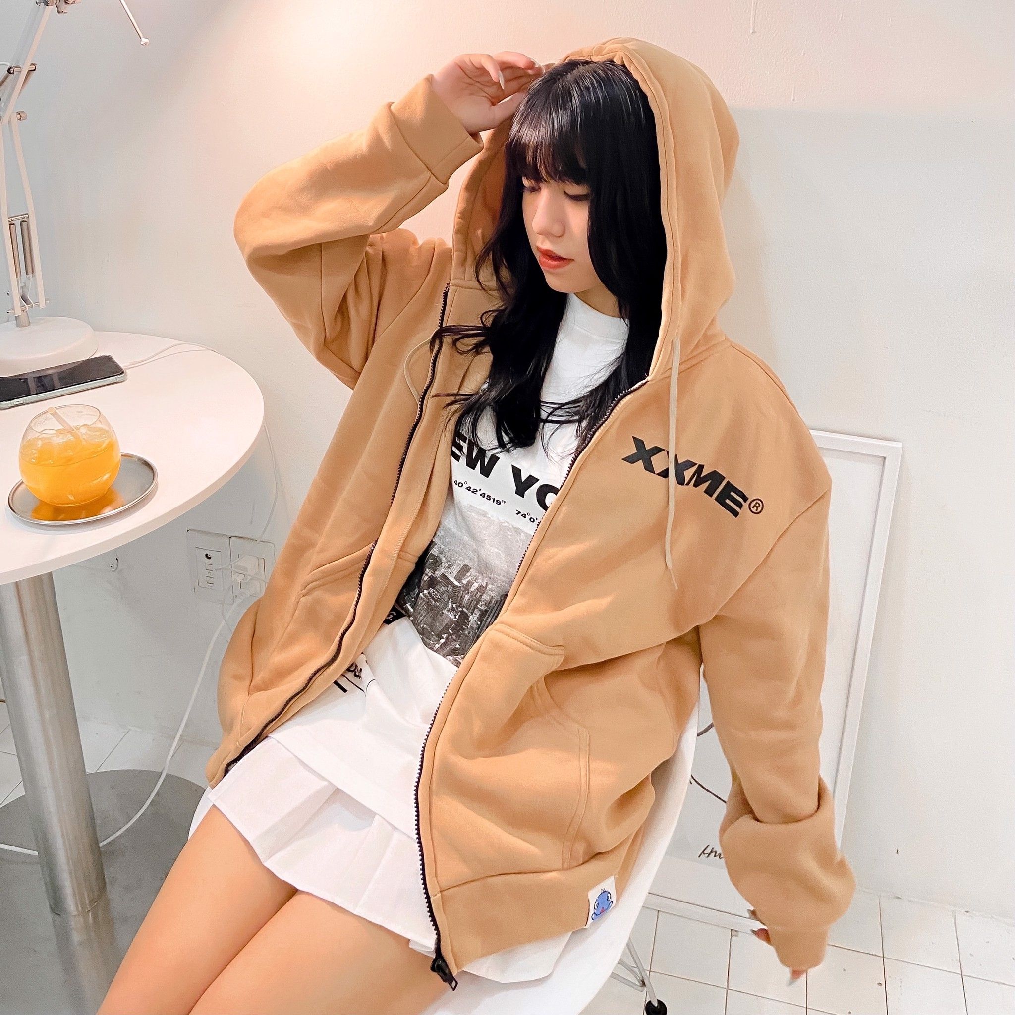 Icon Hoodie Zip up - Cacao