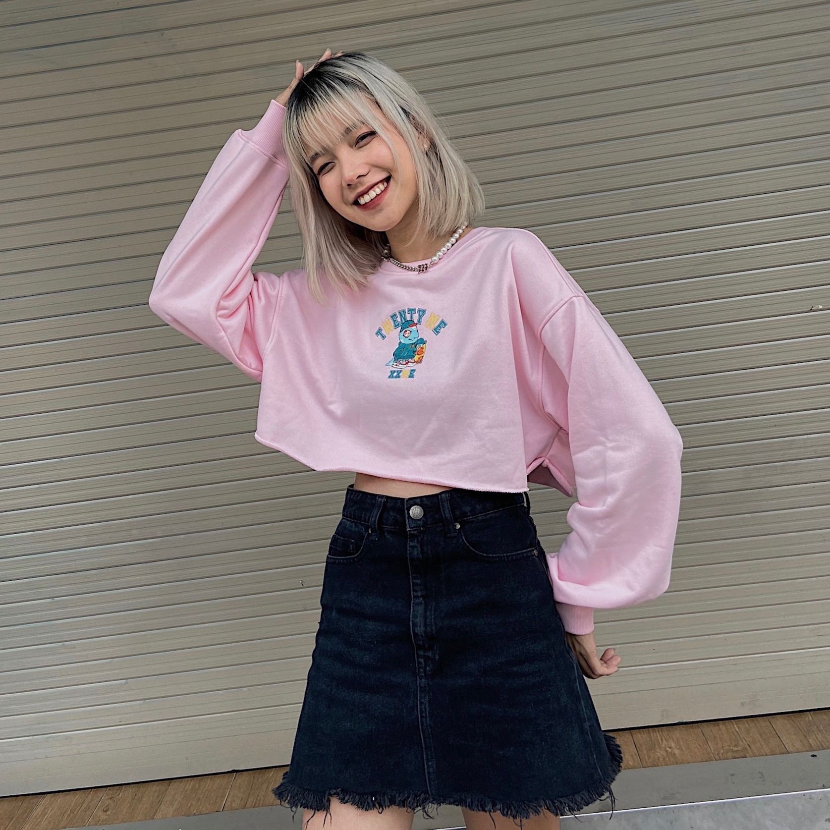  Áo Croptop Academy - Pink 