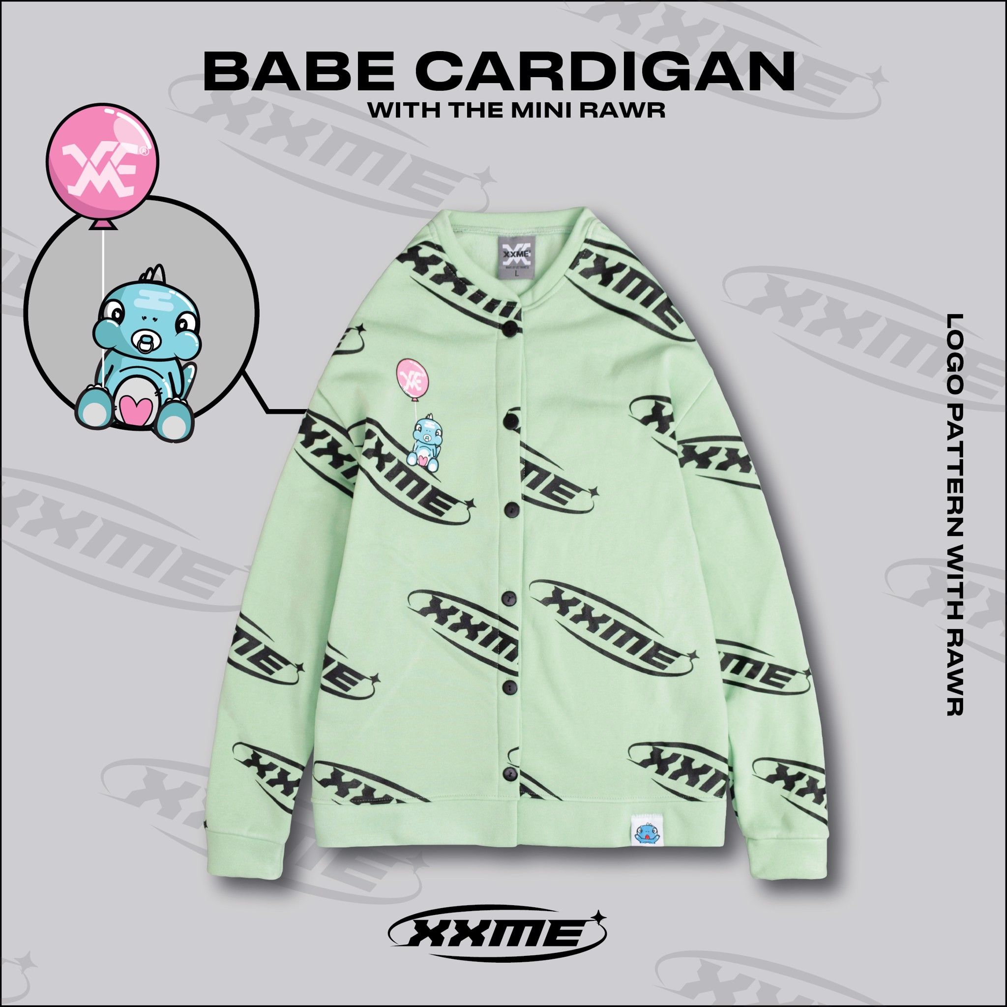 Babe RAWR Cardigan - Green