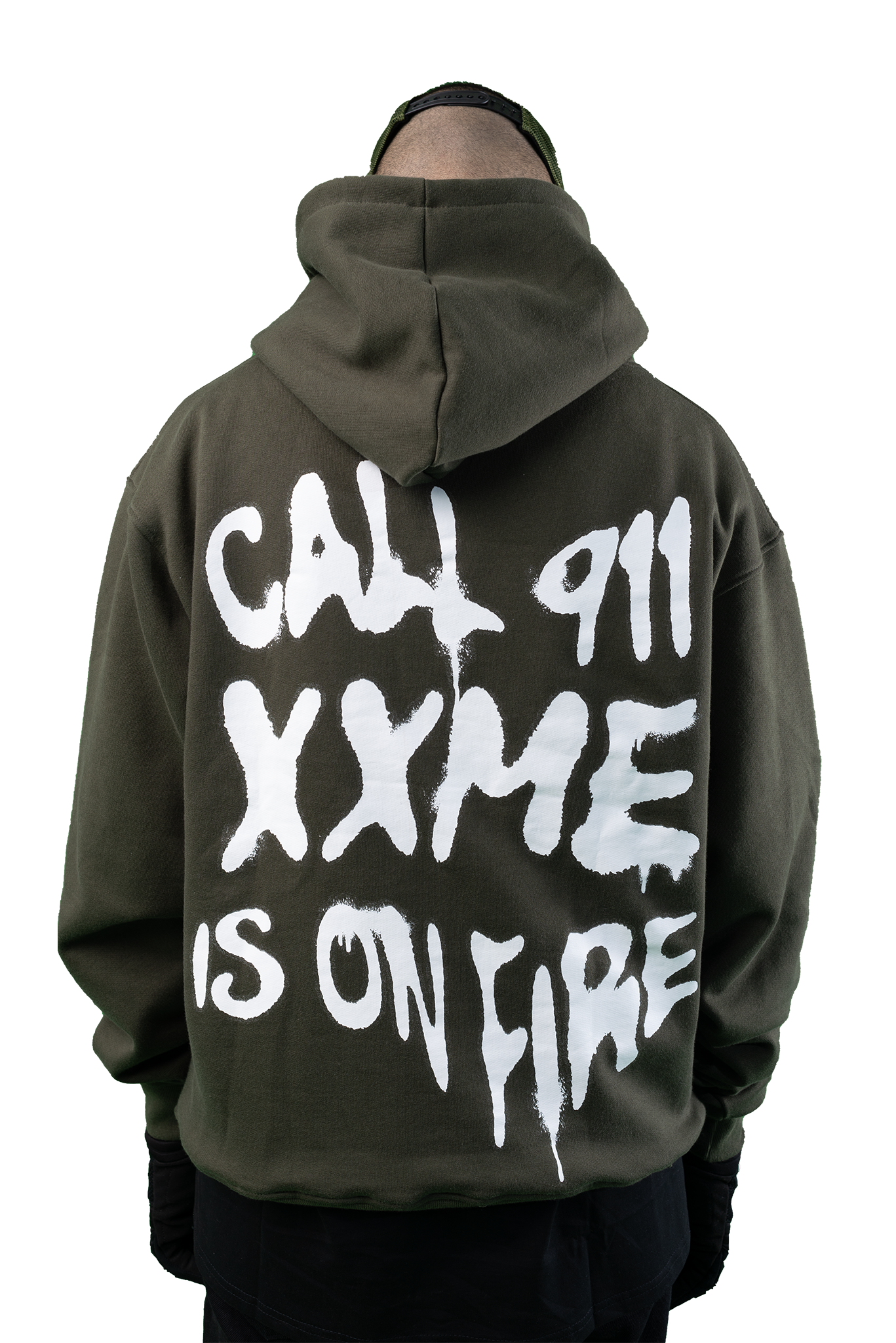  Áo Hoodie XXME On Fire - Olive 