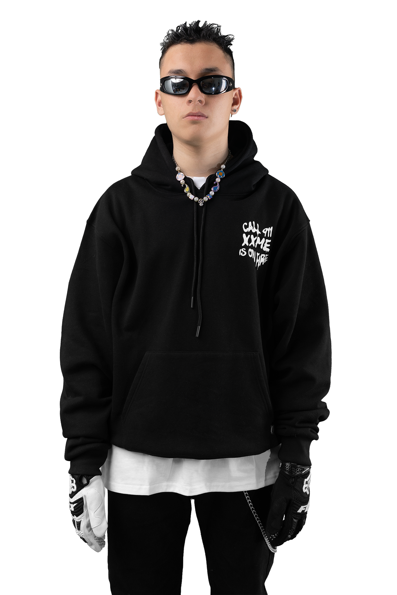  Áo Hoodie XXME On Fire - Black 