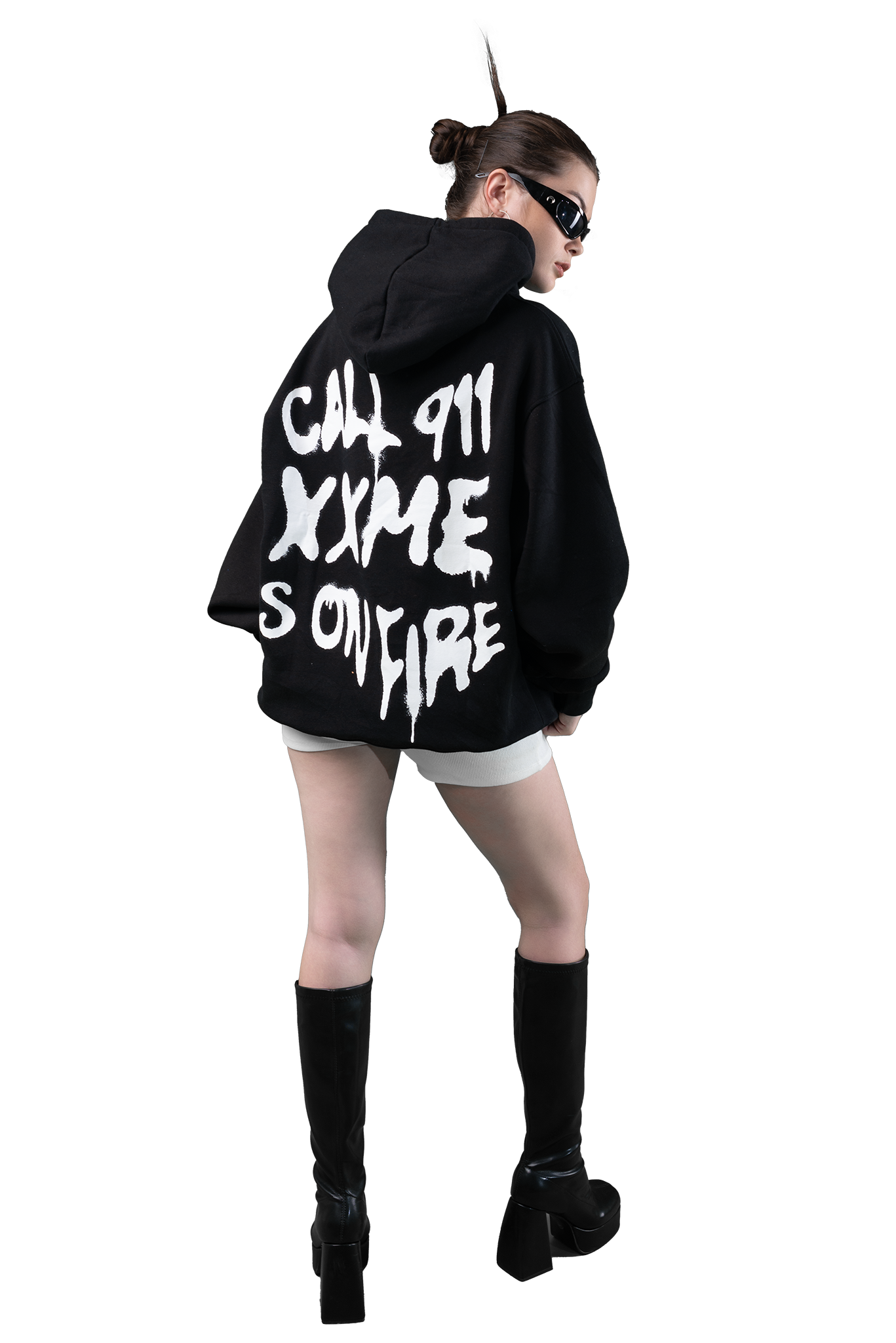  Áo Hoodie XXME On Fire - Black 