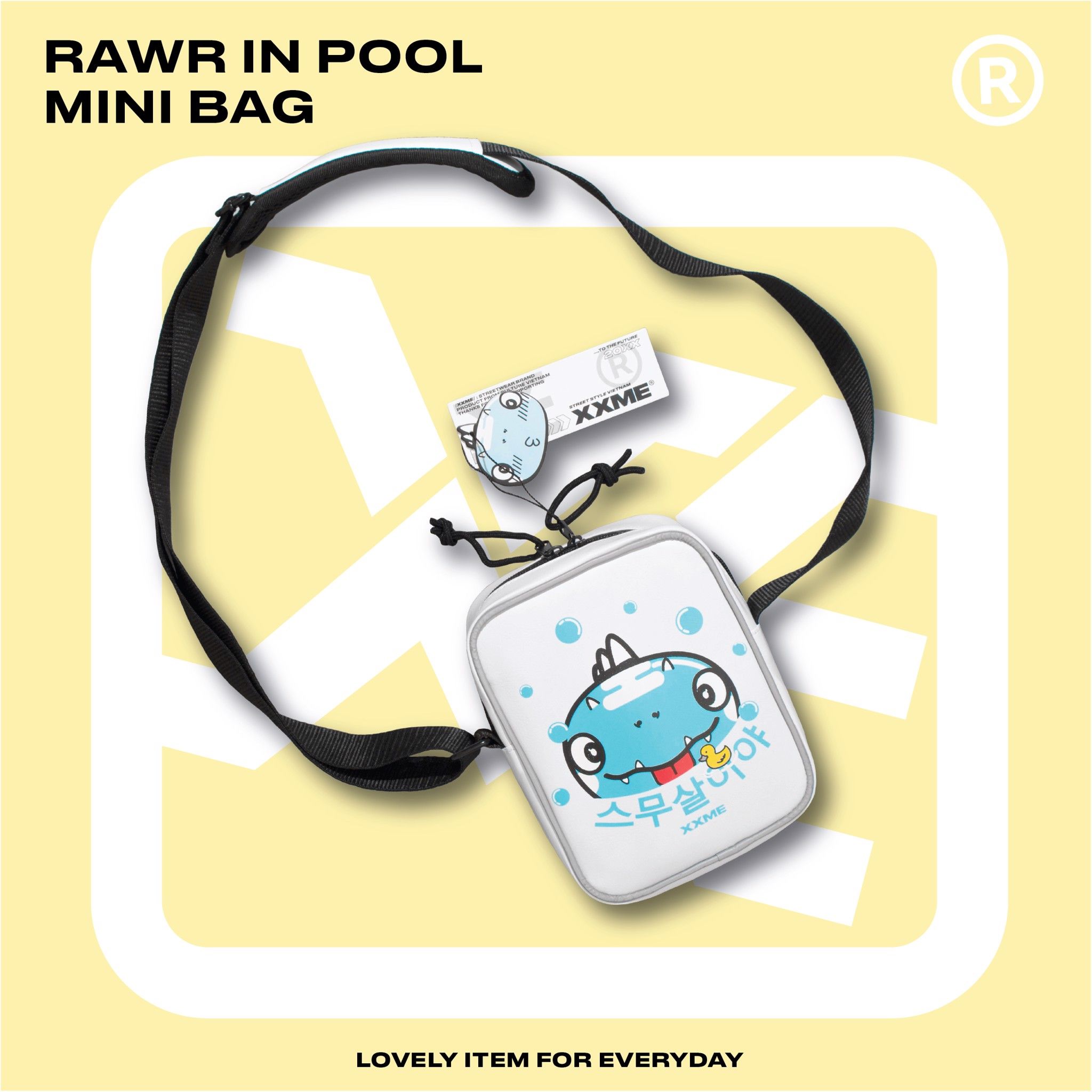 RAWR in bath Shoulder Bag - White