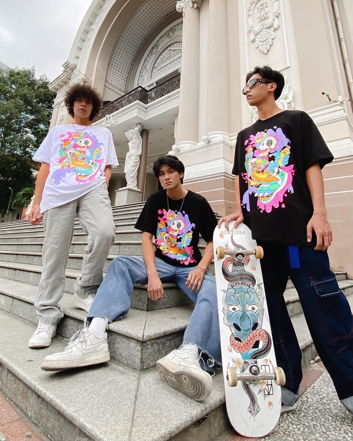 Áo Thun X-RAY RAWR Skeleton Tee - Black