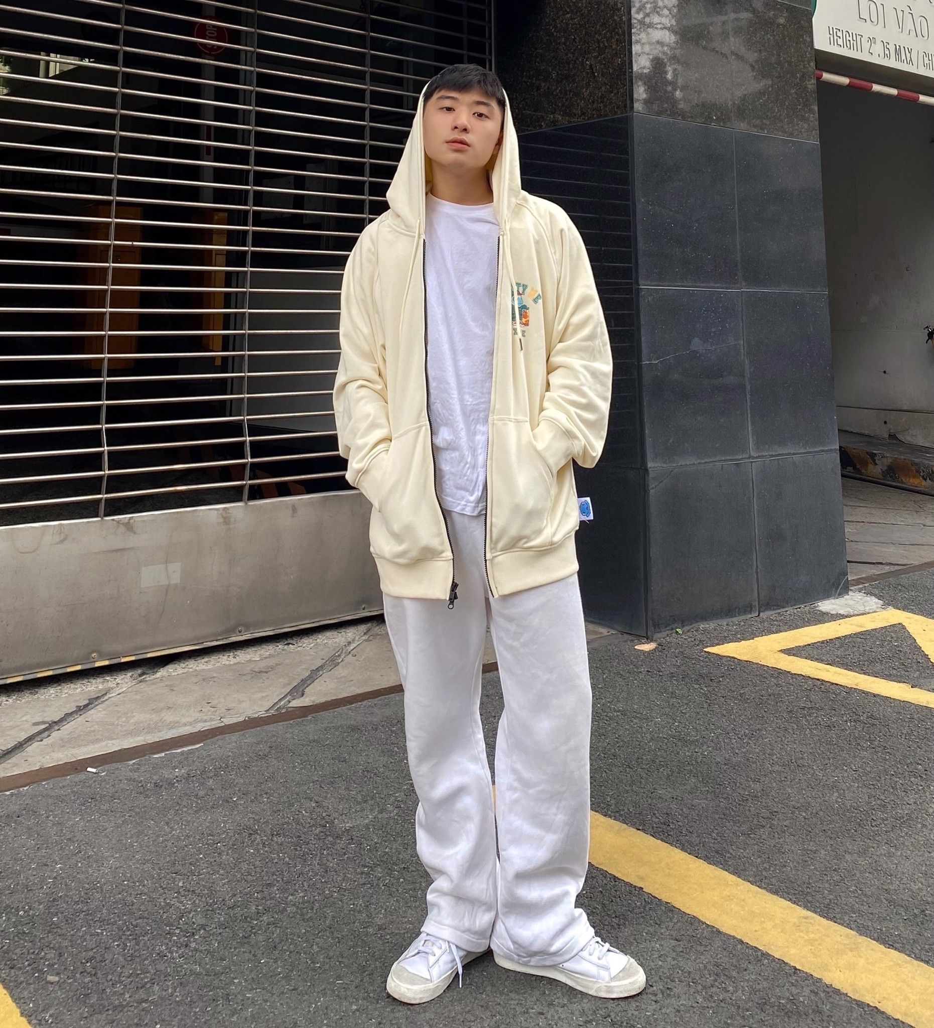 Áo Hoodie Academy Zip Up - Beige