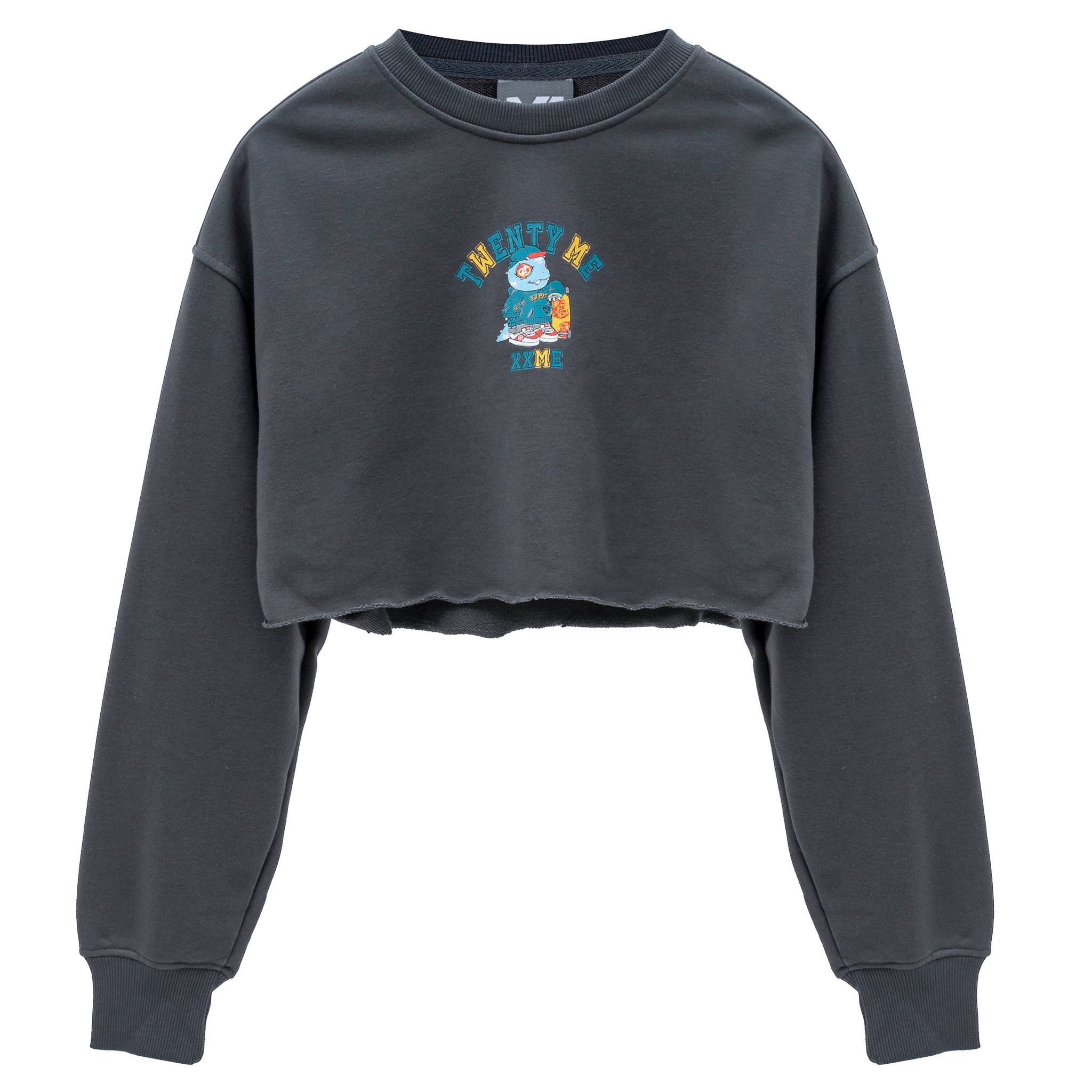 Áo Croptop Academy - Gray