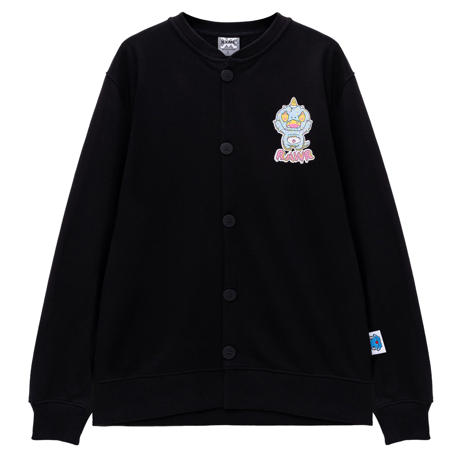 Áo Cardigan Donut Rawr - Black