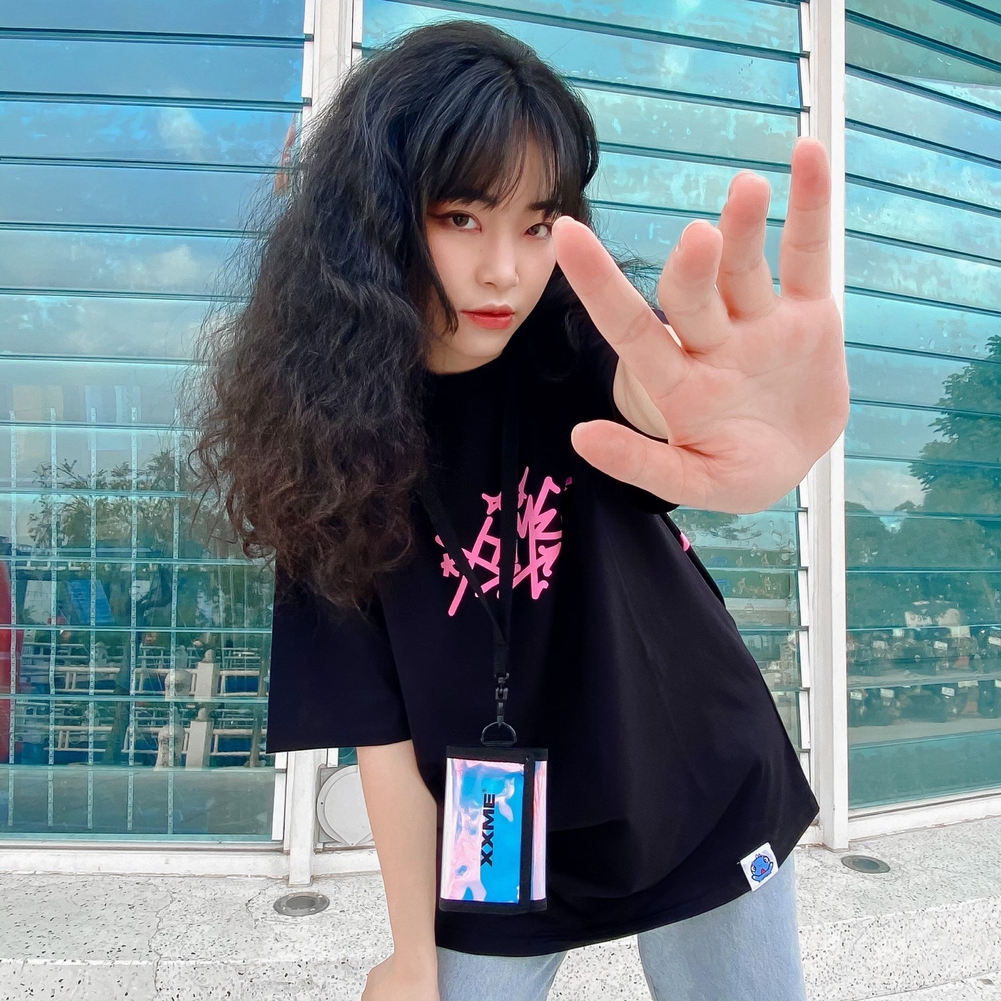 Áo Thun Pink Ver. Big Icon - Black
