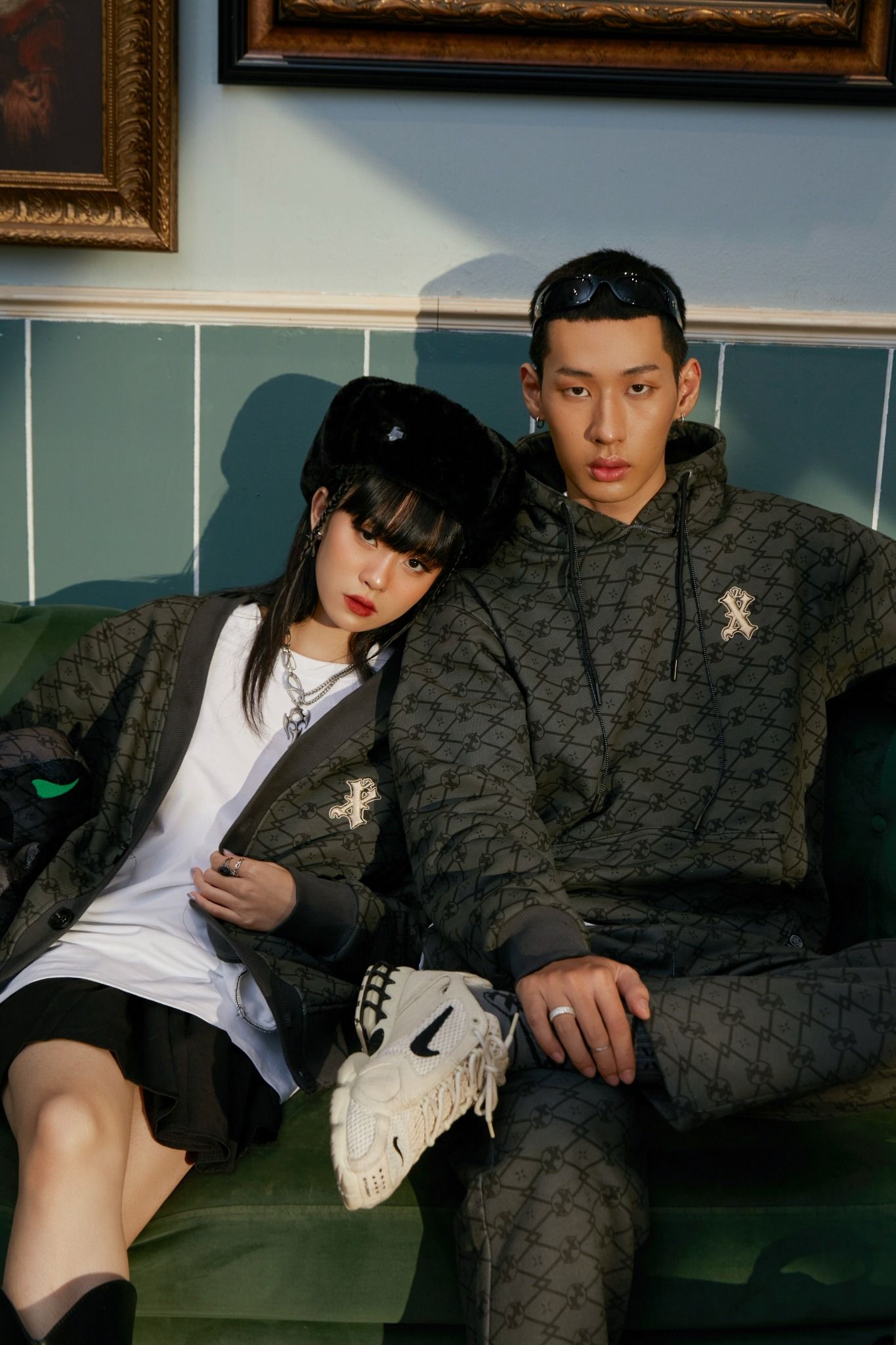 Áo Hoodie X2 Monogram - Gray