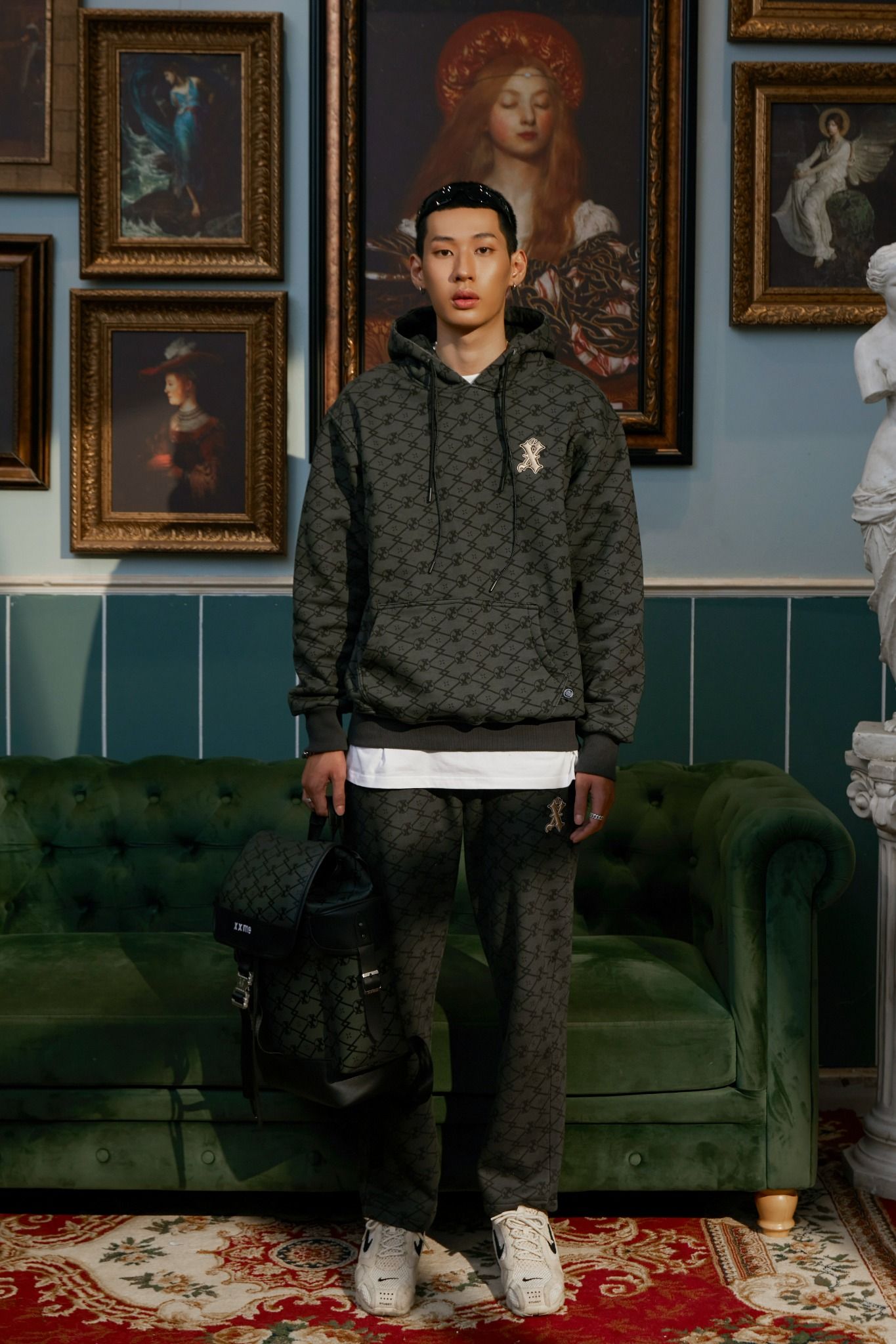 Áo Hoodie X2 Monogram - Gray
