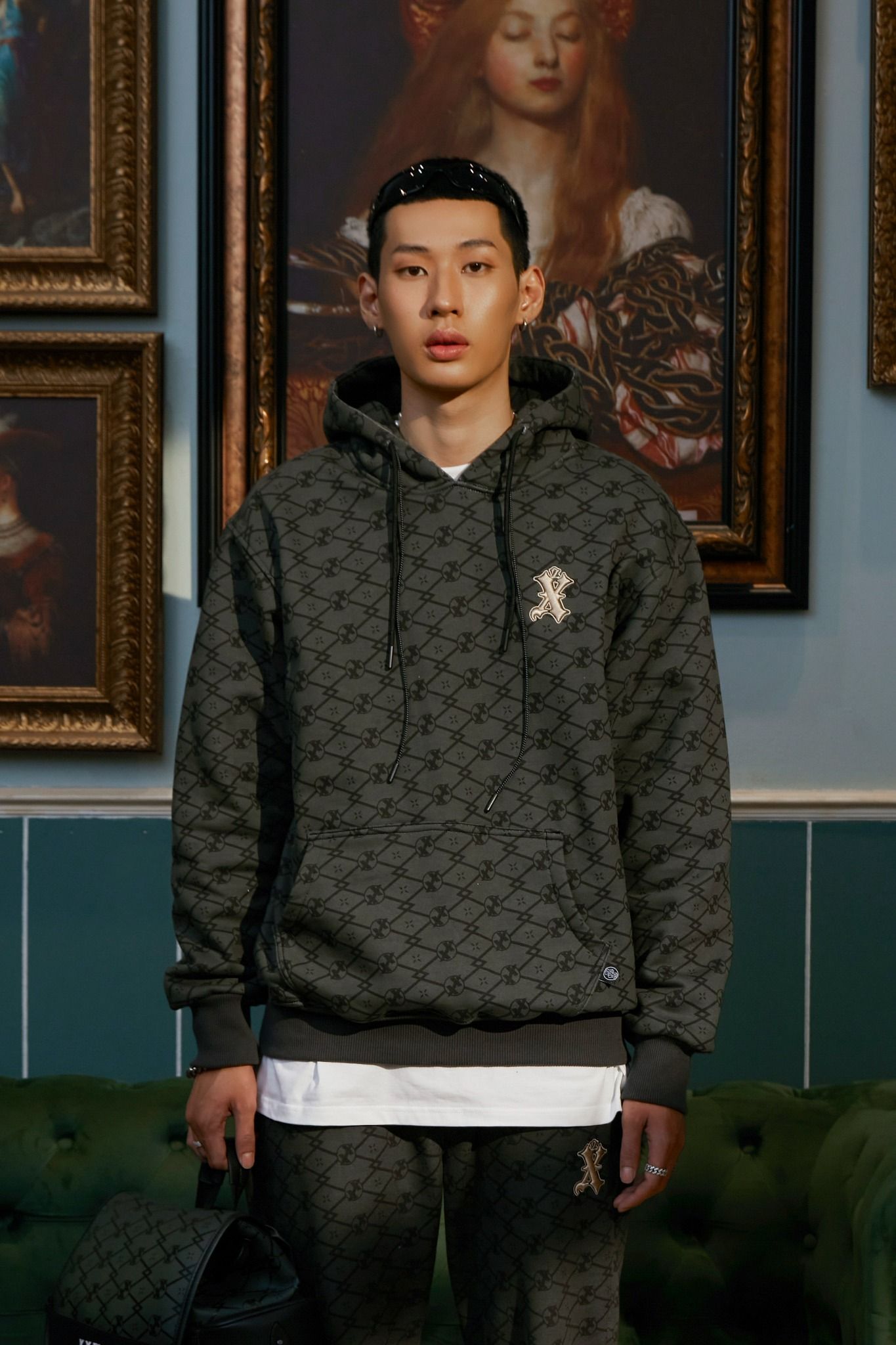 Áo Hoodie X2 Monogram - Gray