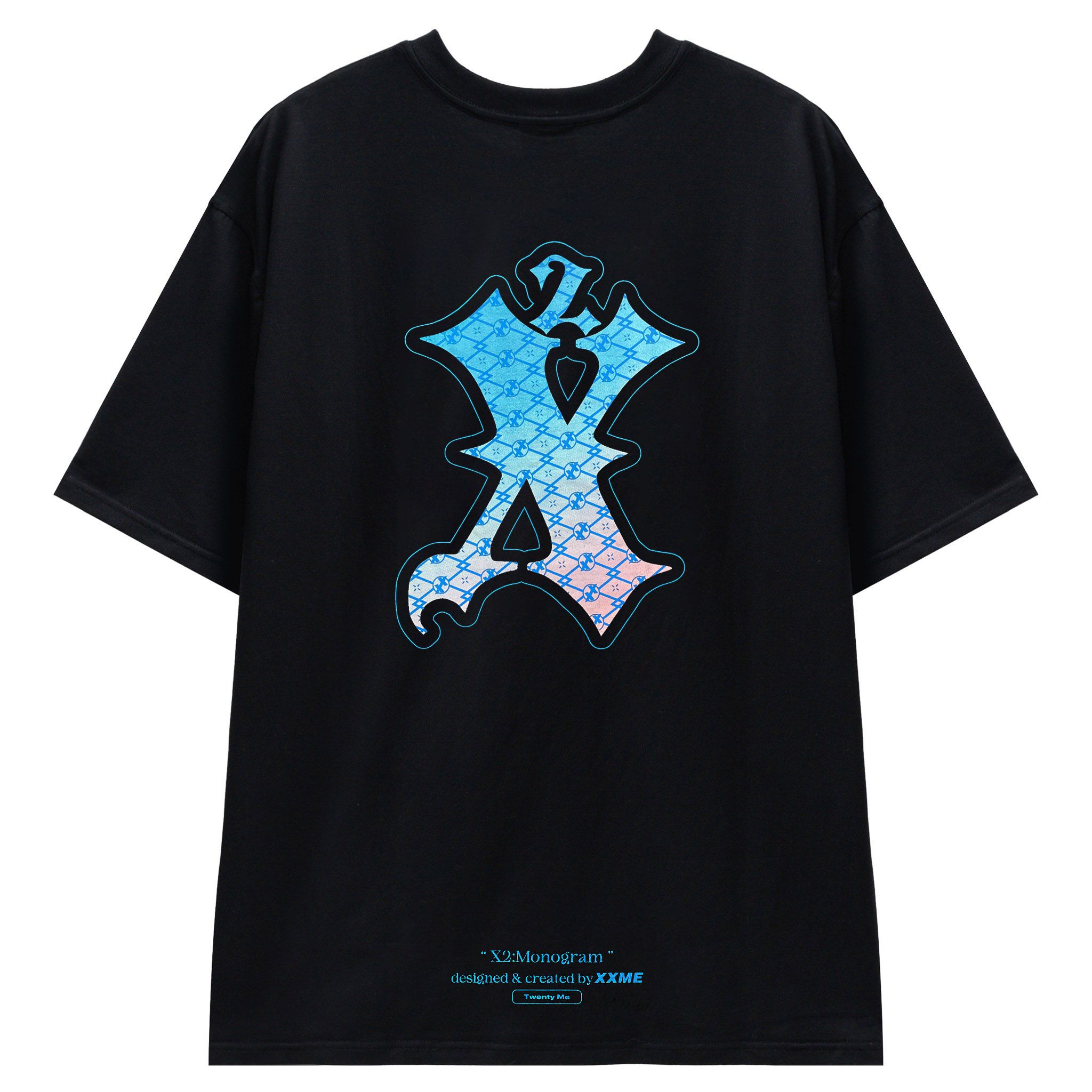 Áo Thun Monogram Gradient X2 Logo – Black
