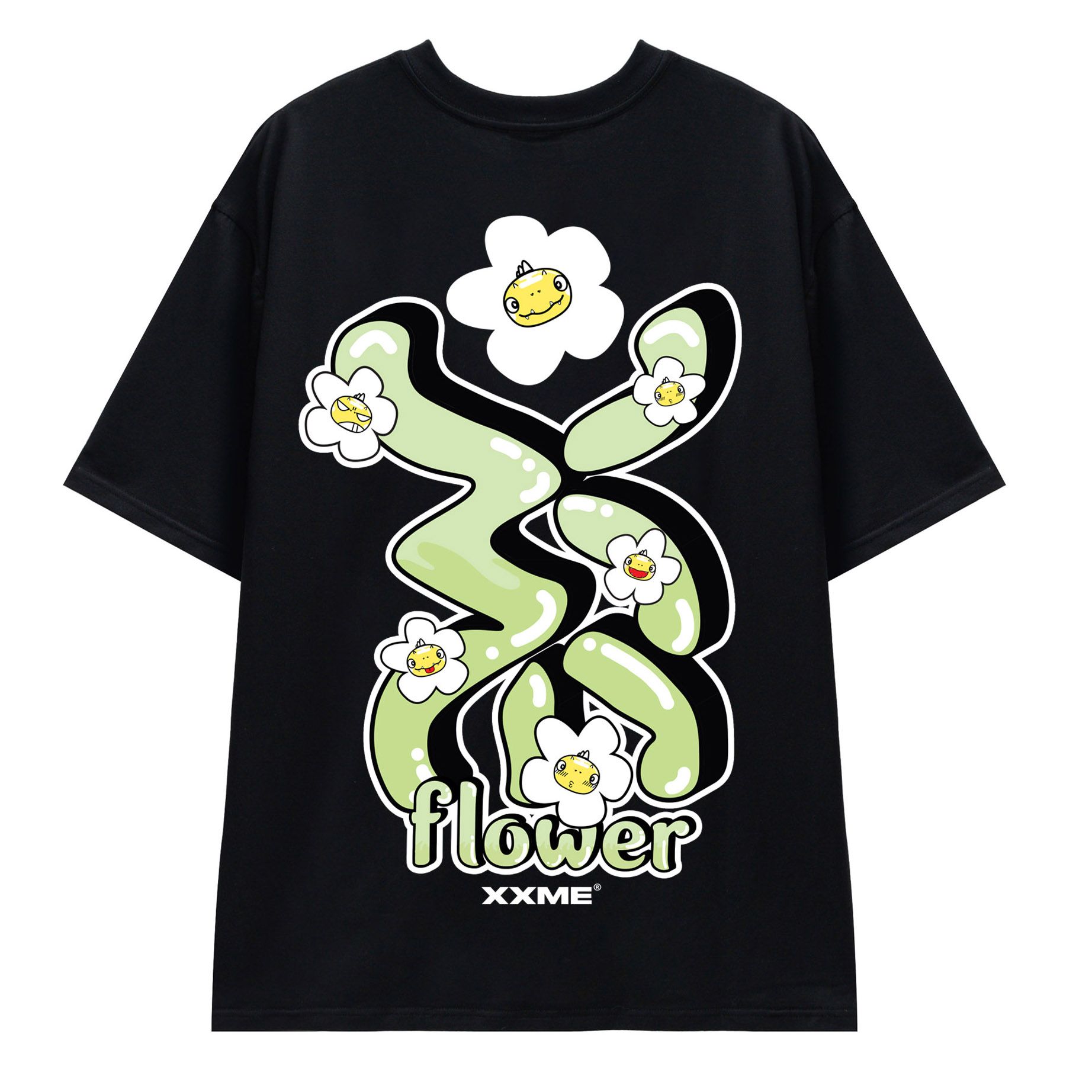  Áo Thun Big Logo Flower Tshirt - Black 