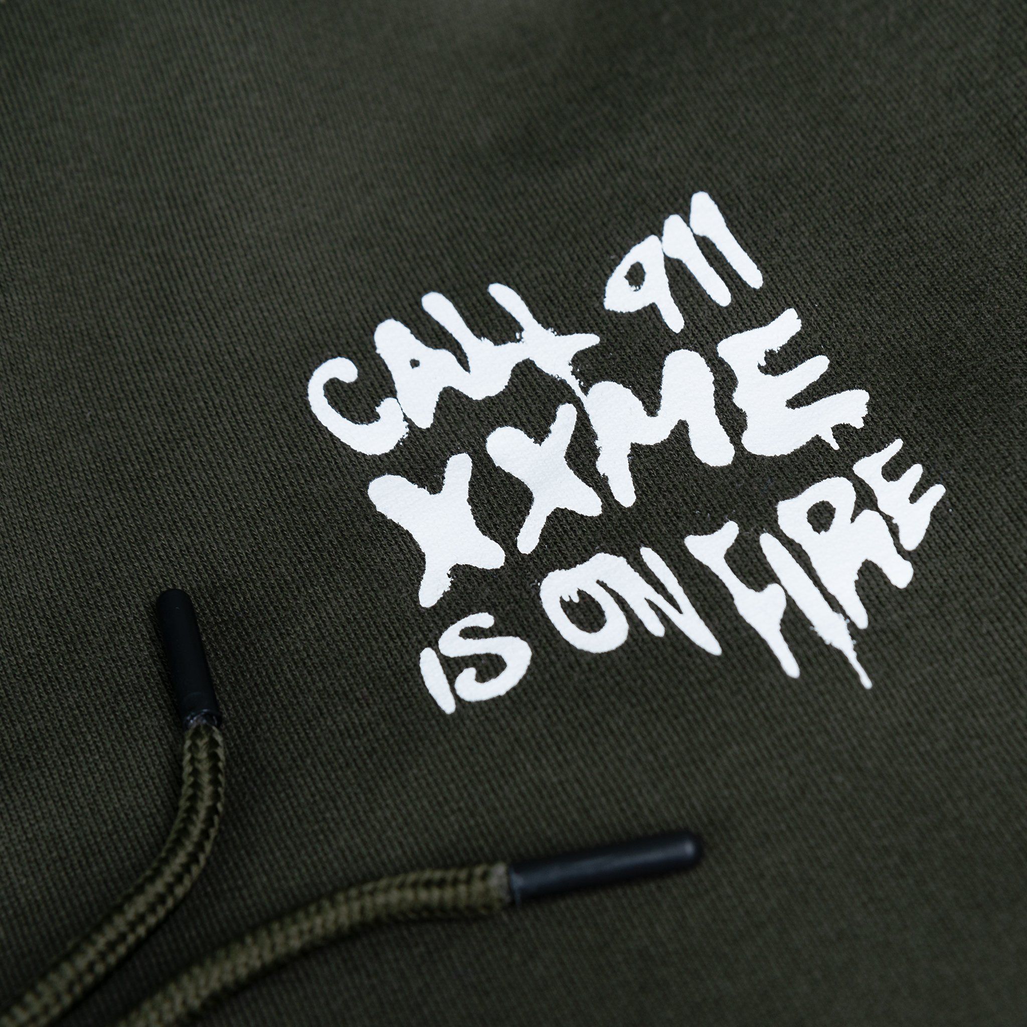 Áo Hoodie XXME On Fire - Olive
