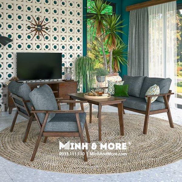 sofa gỗ tự nhiên indochina
