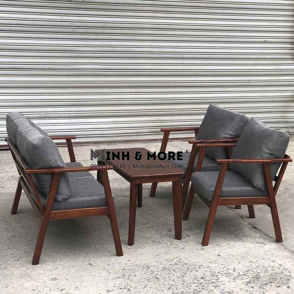 bộ ghế salon gỗ lót nệm