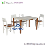 Bộ bàn ghế ăn gỗ tự nhiên Hòa Phát HGB67A, HGG67