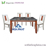 Bộ bàn ghế ăn gỗ tự nhiên Hòa Phát HGB68B, HGG68