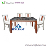 Bộ bàn ghế ăn gỗ tự nhiên Hòa Phát HGB68A, HGG68