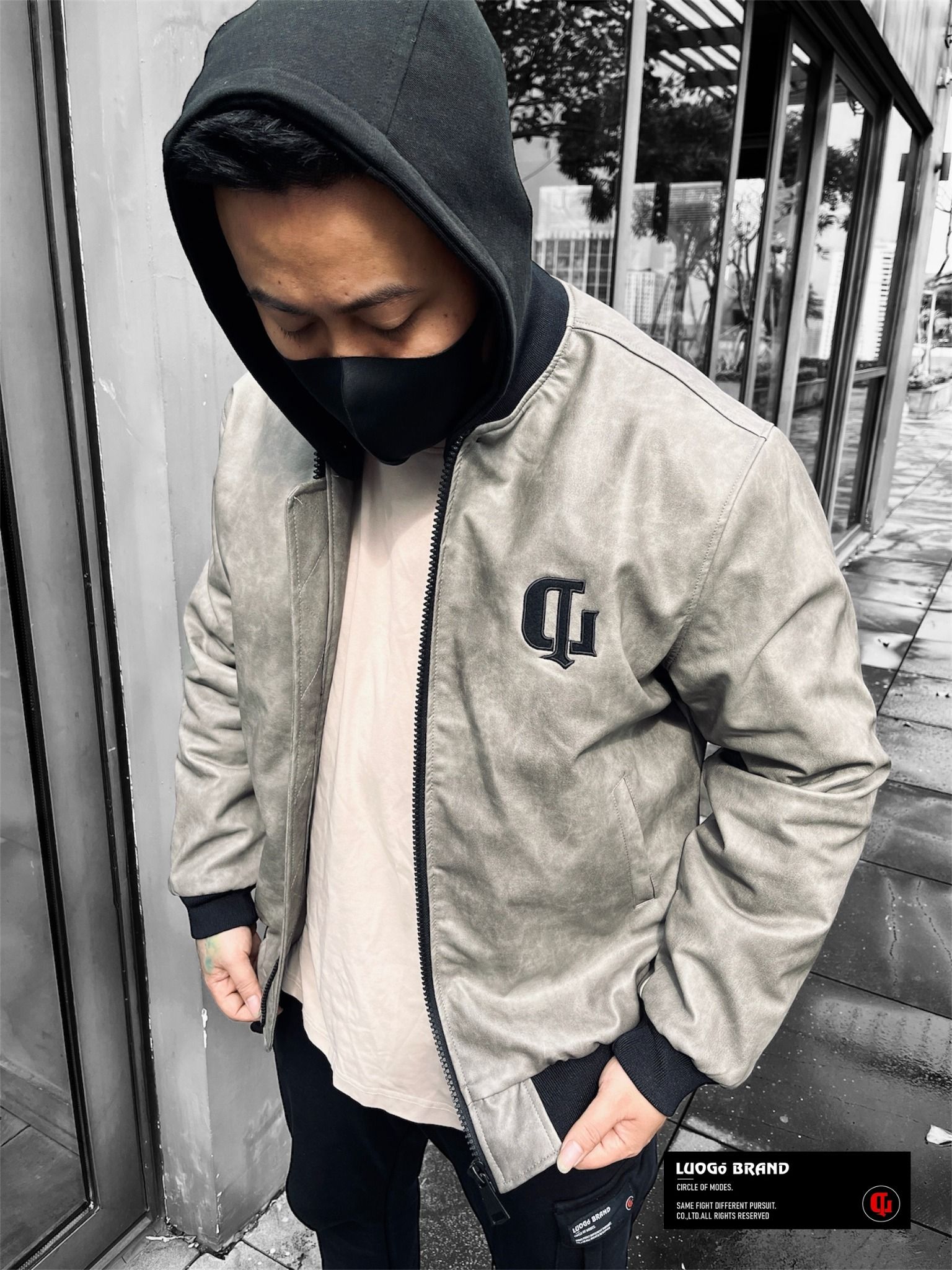  [ MARBLE ] PU JACKET MŨ NỈ THÁO RỜI - AK2023/WT2023 