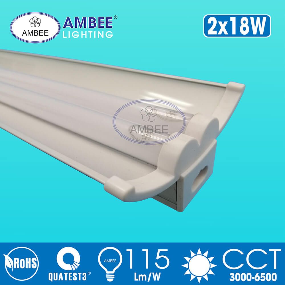 Bộ Đèn Led T5 Đôi Có Chóa 1.2m 2x18w