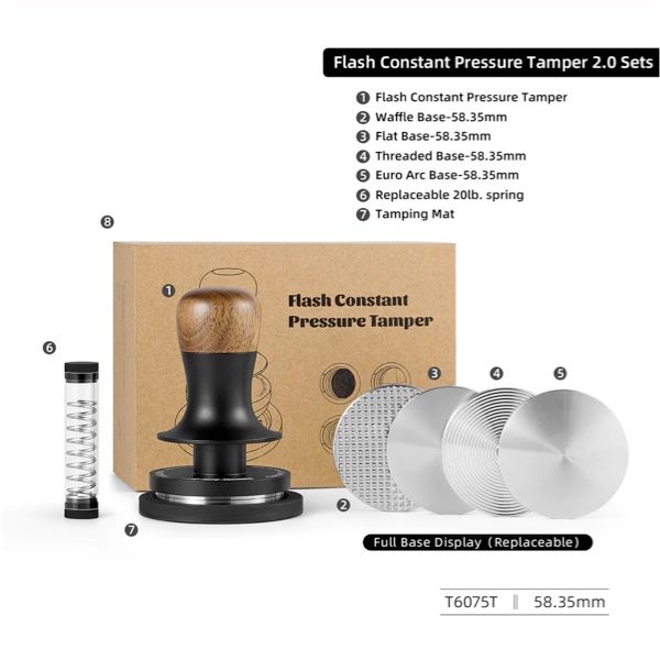Flash constant pressure tamper 2.0 set 58mm universal ( T6075 T6175 )