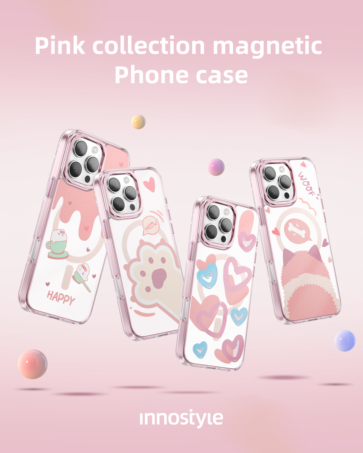 Ốp lưng Innostyle Magnetic Pink Collection For iPhone 16 Pro Max