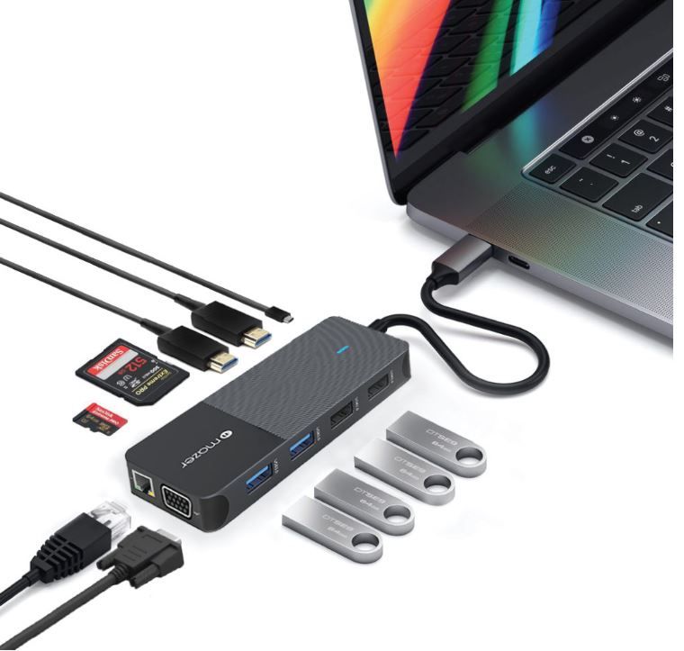 Cổng Chuyển Đổi Mazer Infinite.HUB Pro 11-in-1 USB-C M-UC2MULTI7003-BK - Hàng Apple8