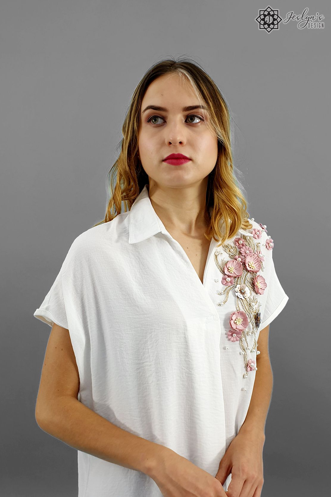 Daisy white shirt dress D142J