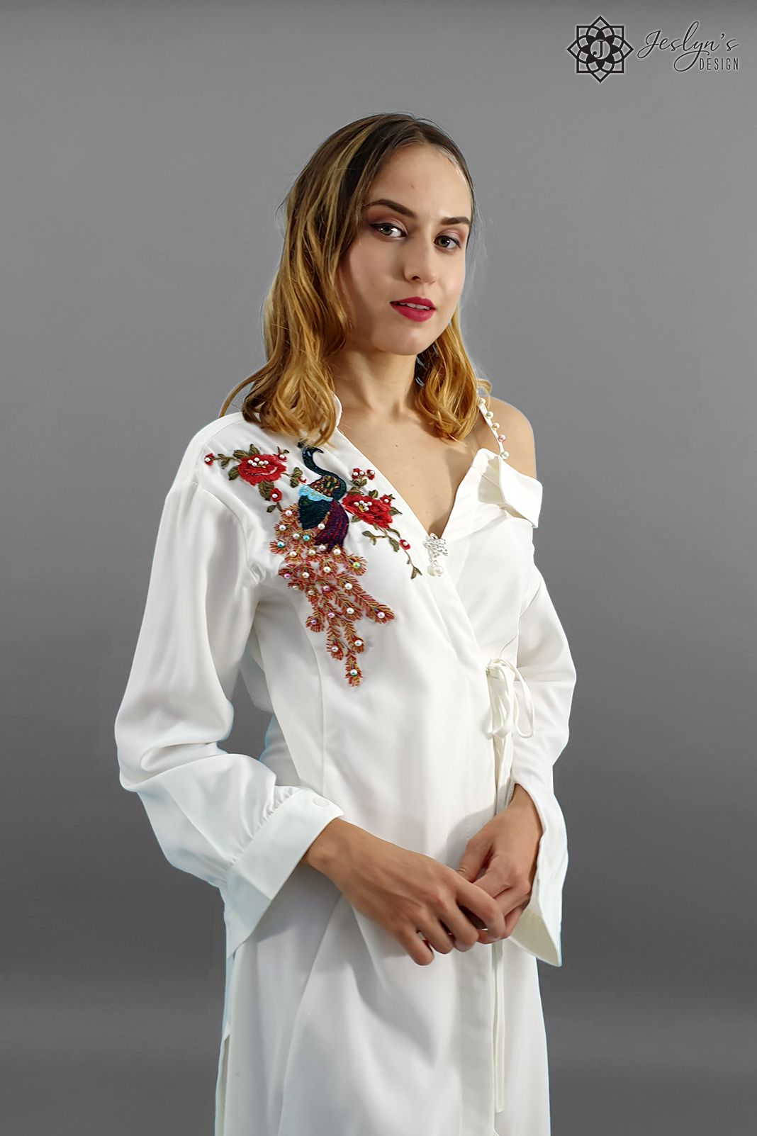 Peacock white dresses