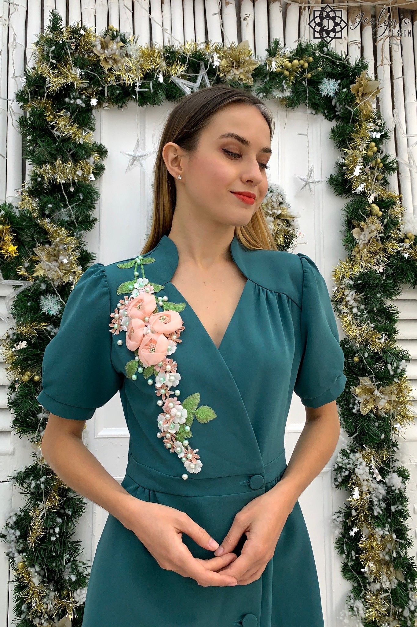 Rosa teal dress D179J