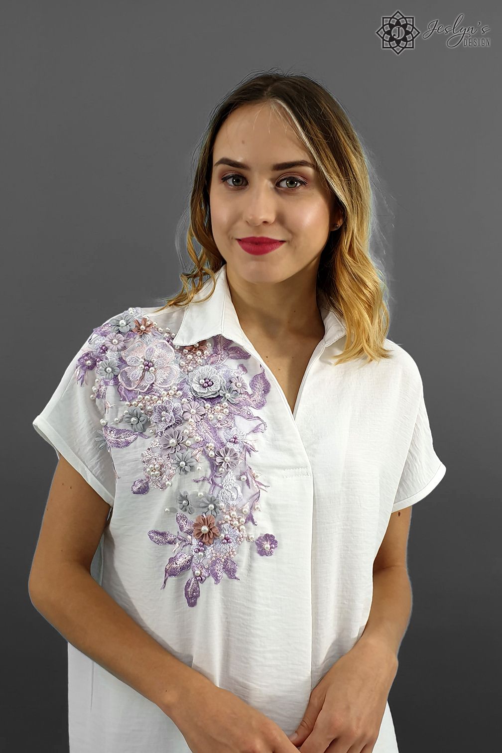 Flora white shirt dress D83J