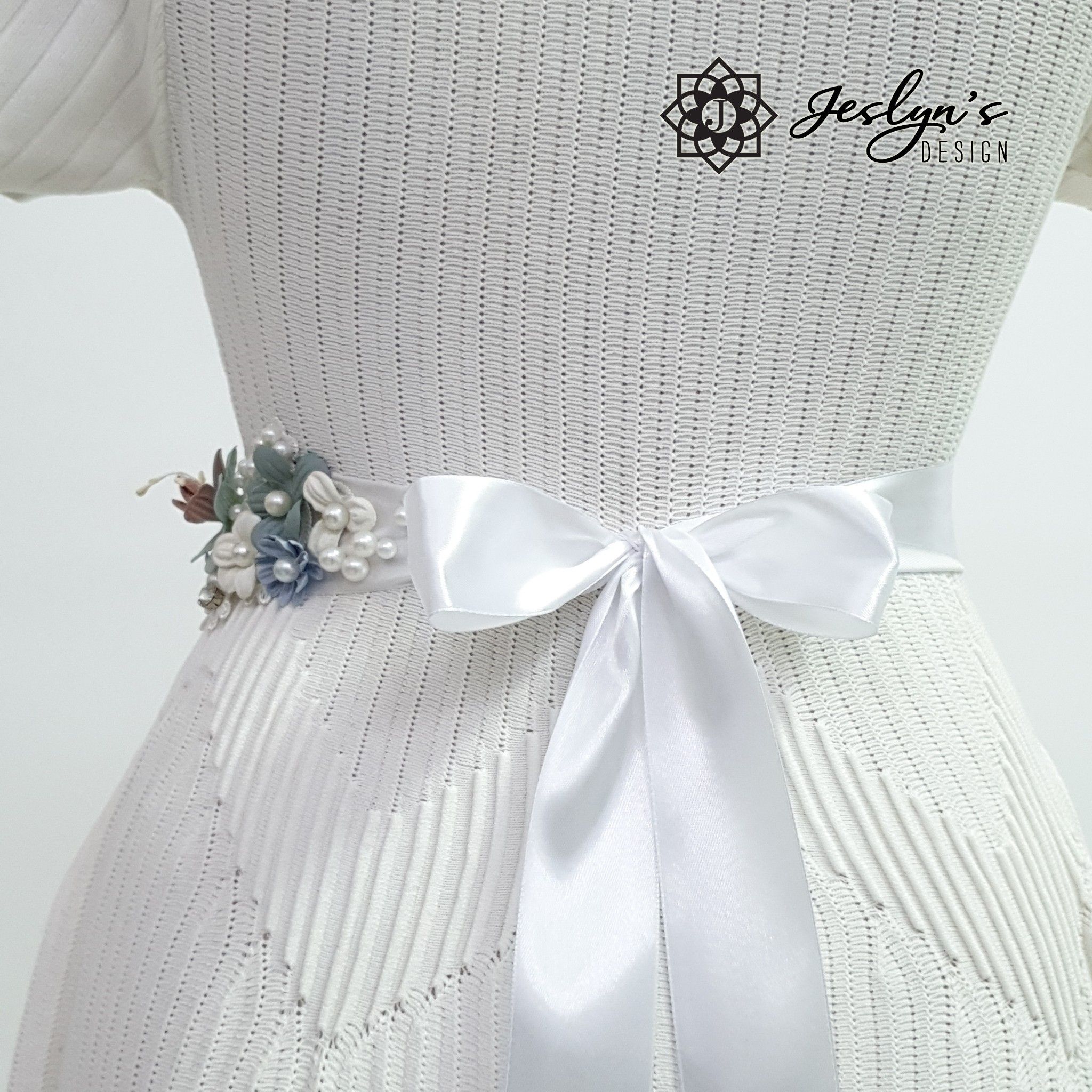 Pink, Green and Blue Flower Sash - FS08