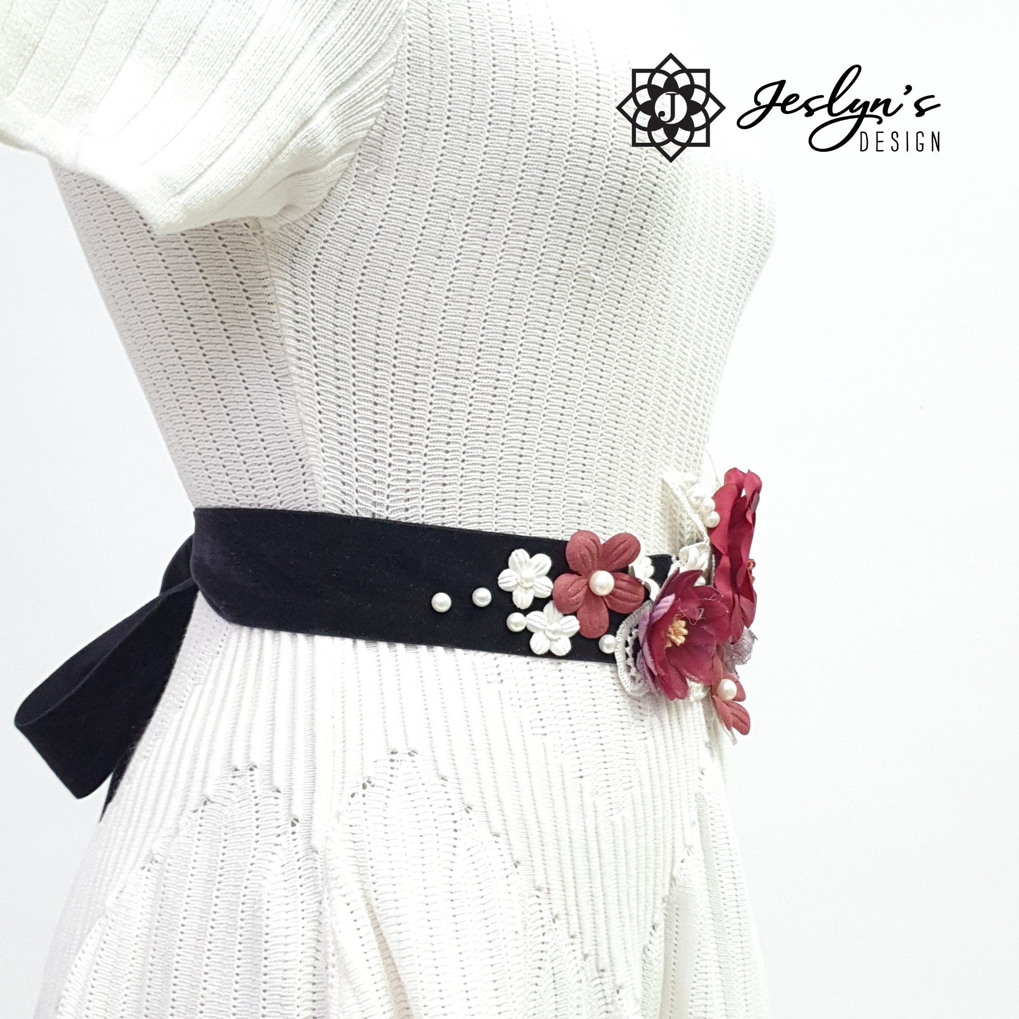 Red In The Dark Flower Sash - FS25